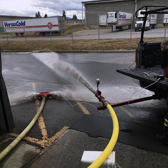 Testing Hose Equipment in Parking lot